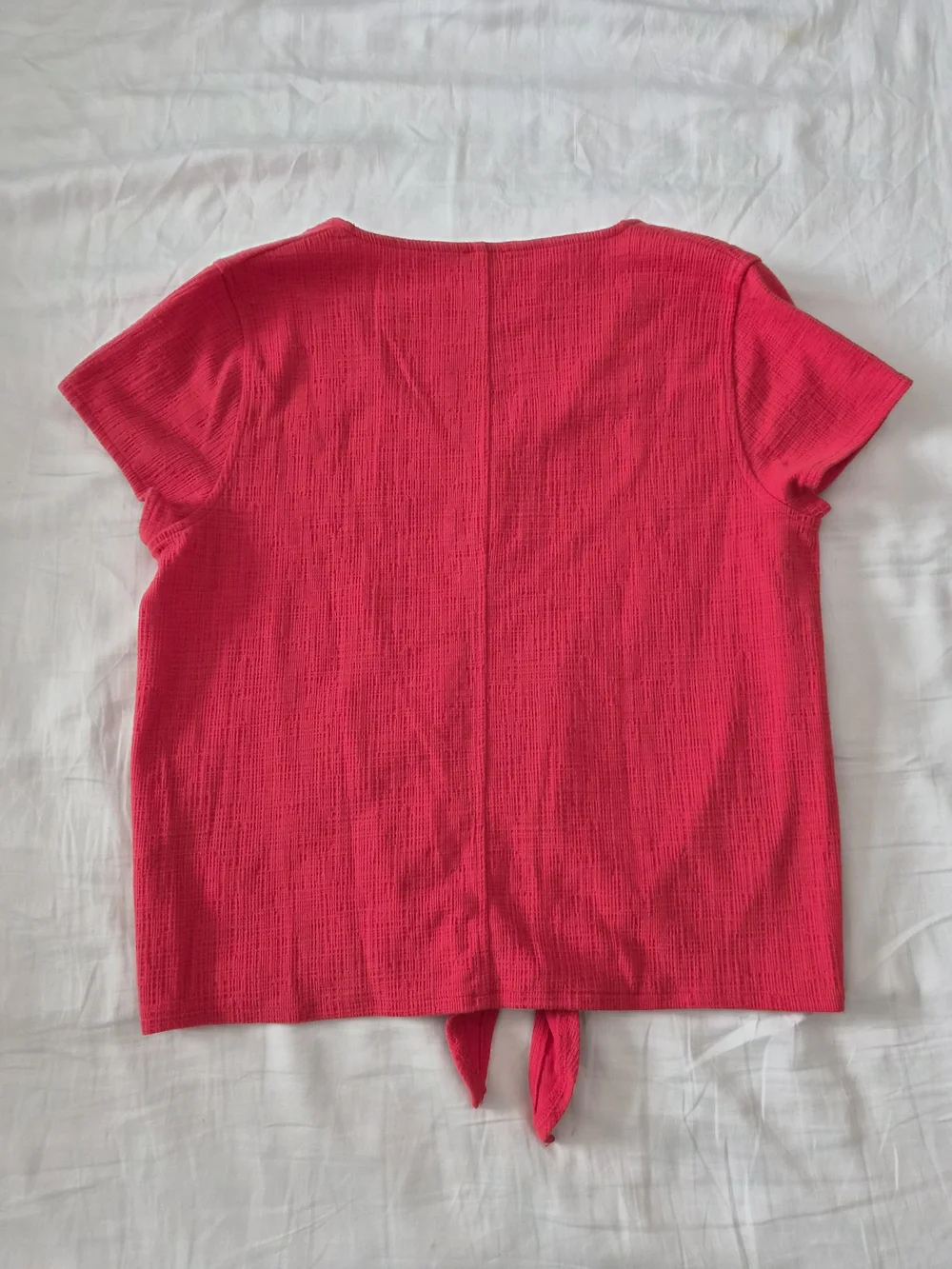 J. Crew Red Tie-Front Button V-Neck Top